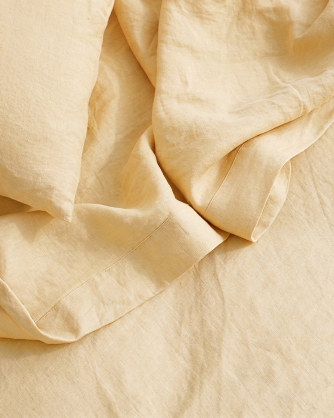 Linen Flat Sheet - Butter-1