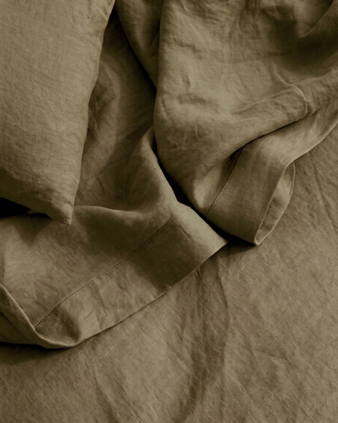 Linen Flat Sheet - Olive-1