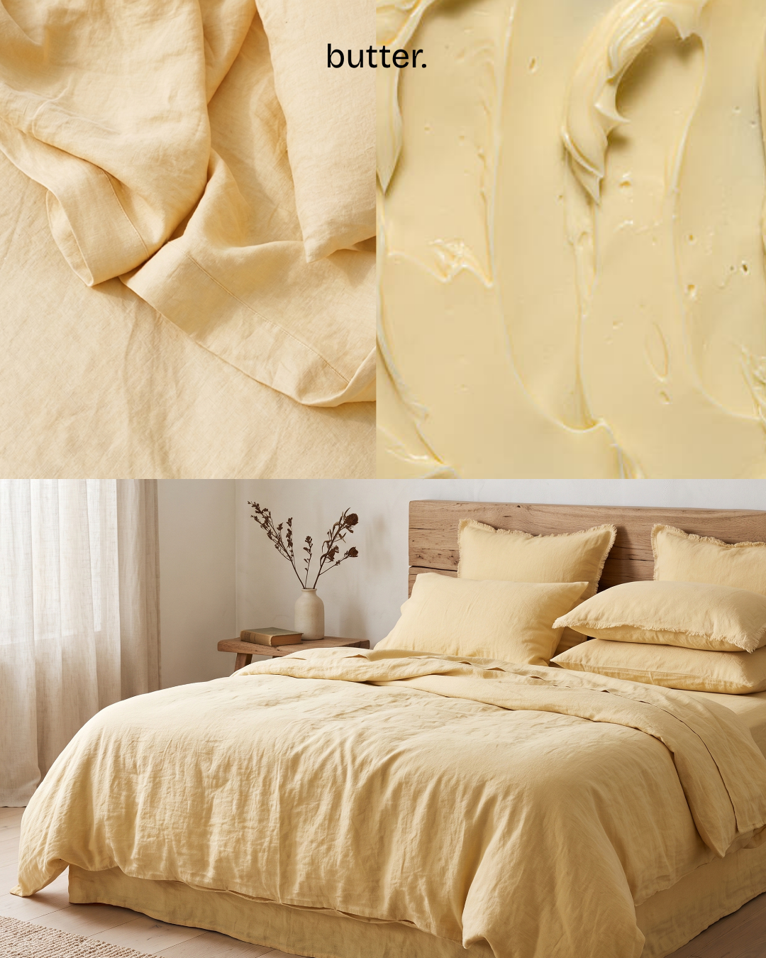 Linen Pillowcases - Butter (Set of 2)