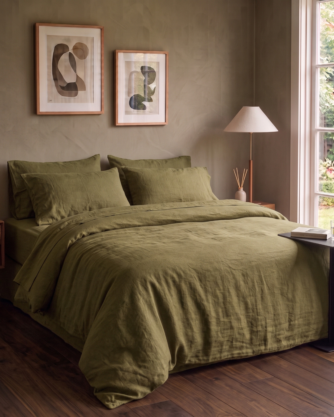 Linen Pillowcases - Olive (Set of 2)
