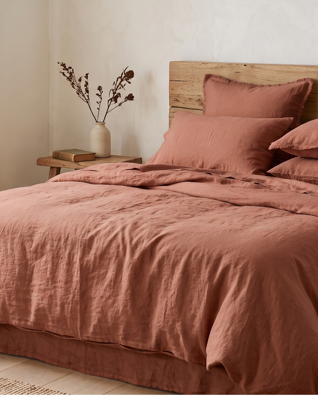 Linen Fitted Sheet - Terracotta