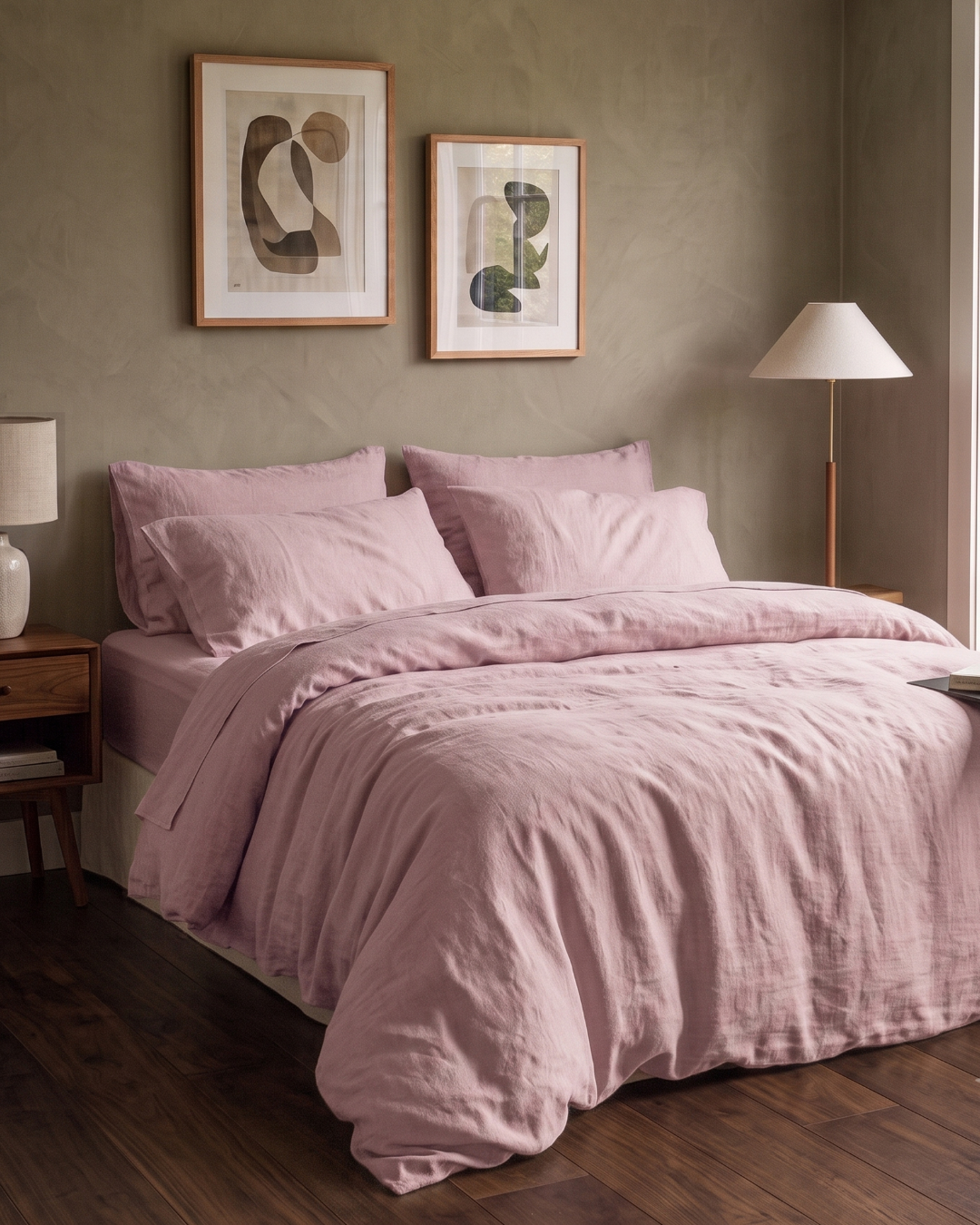 Linen Duvet Cover - Lavender Rosé-2