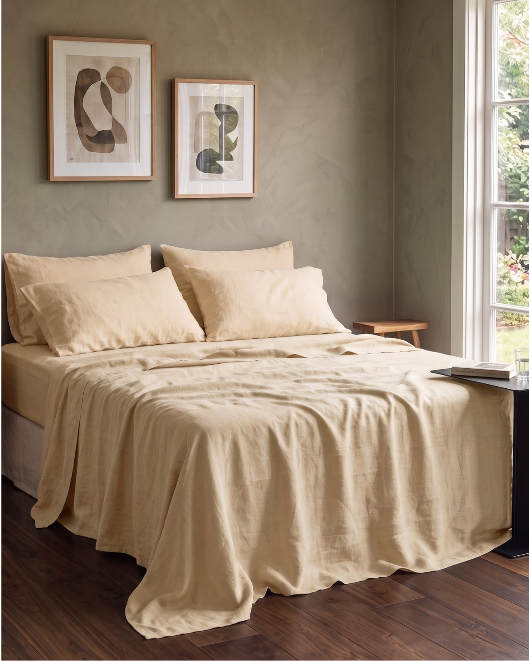 Linen Fitted Sheet - Butter
