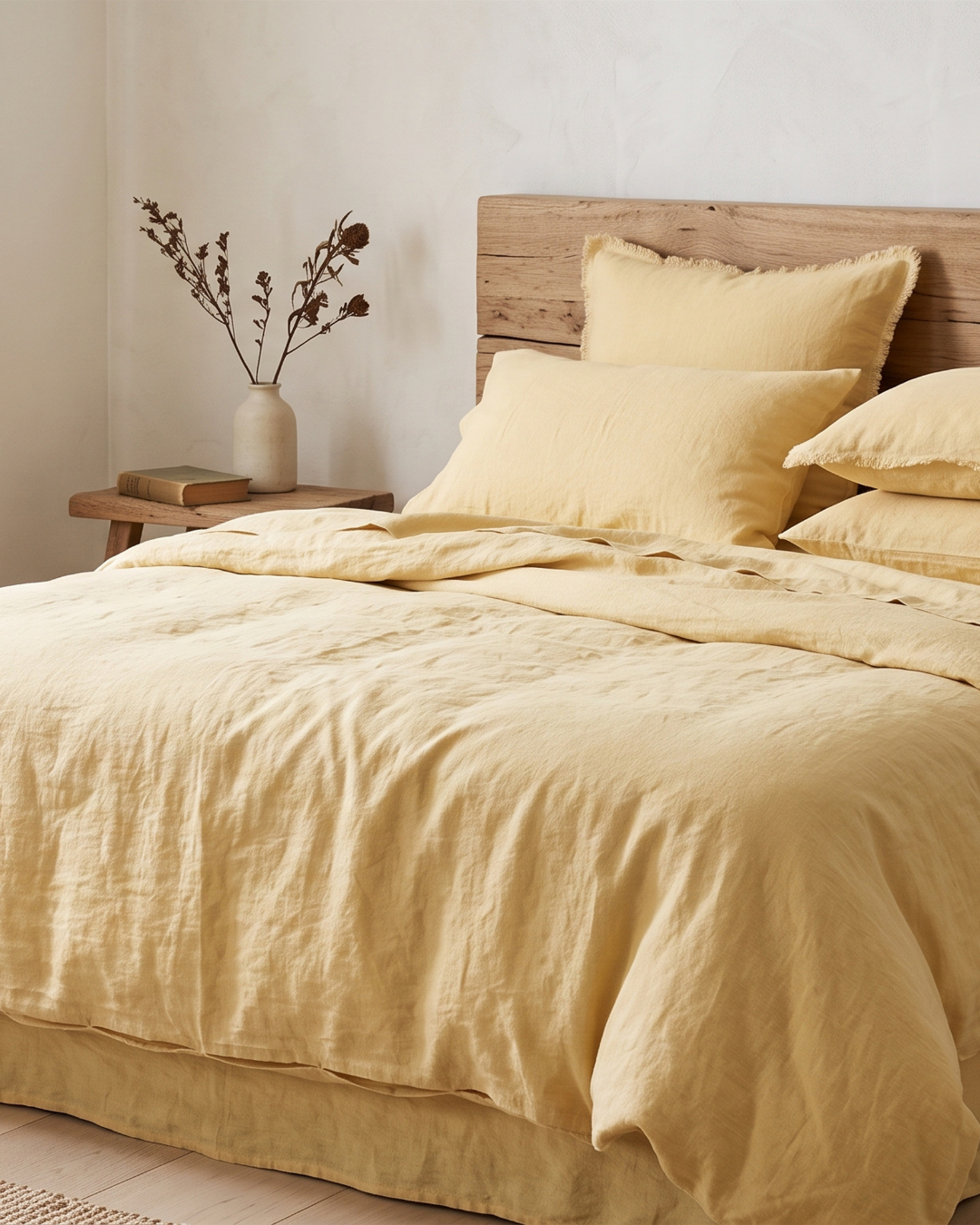 Linen Fitted Sheet - Butter