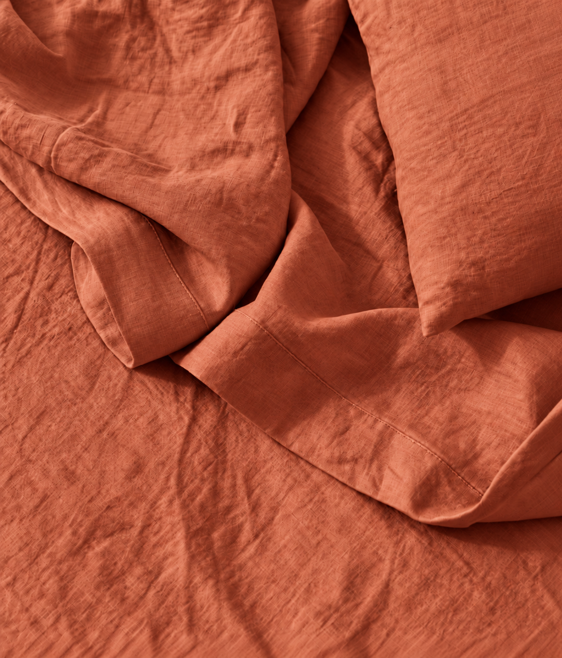 Linen Flat Sheet - Terracotta