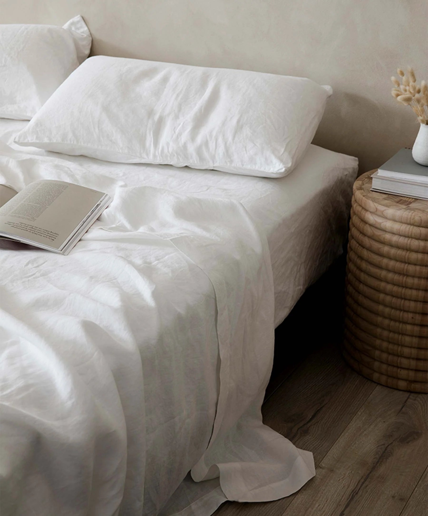 Linen Flat Sheet - White