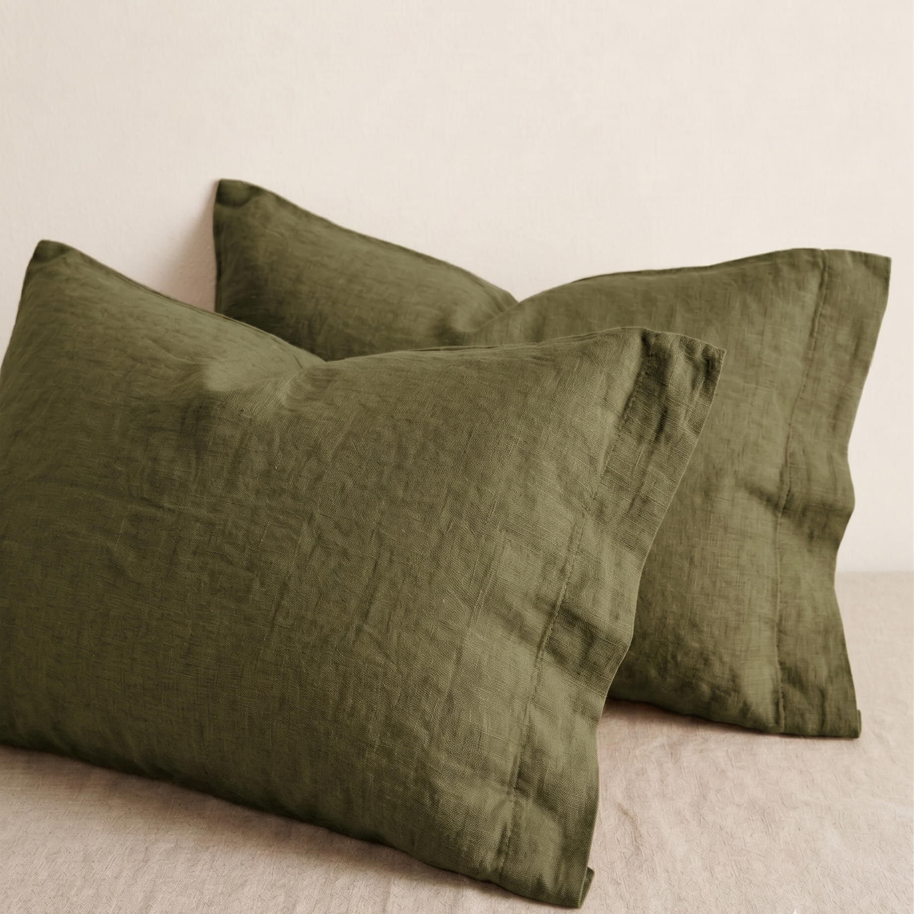 Linen Flat Sheet - Olive-4
