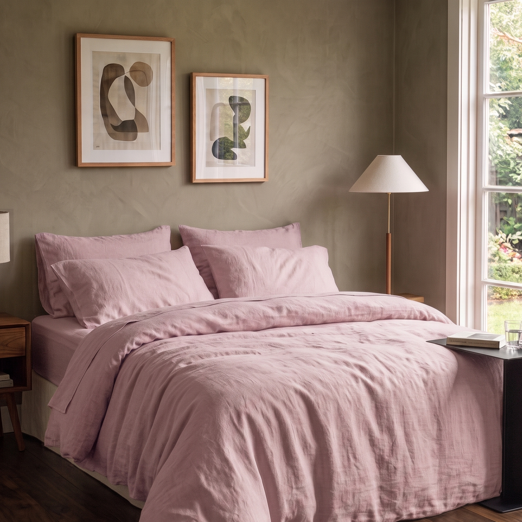 Linen Flat Sheet - Lavender Rosé