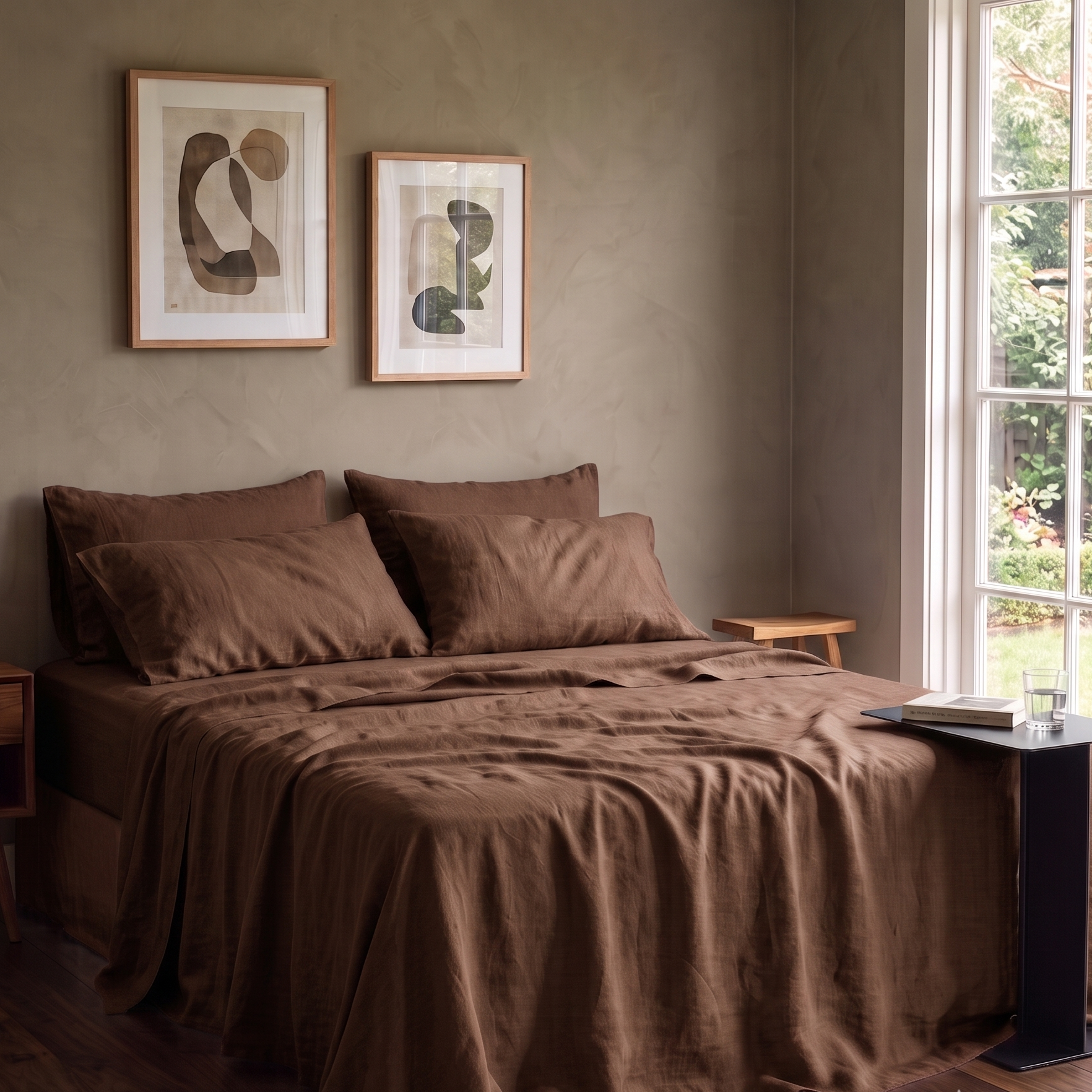 Linen Flat Sheet - Ganache-2