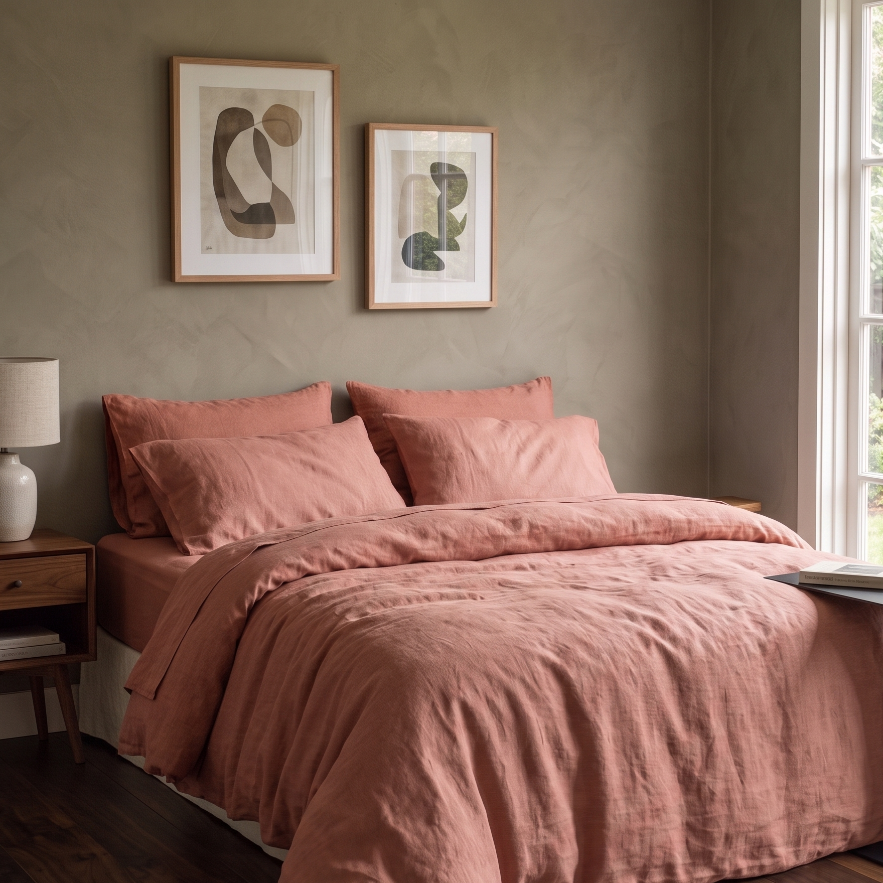 Linen Duvet Cover - Terracotta