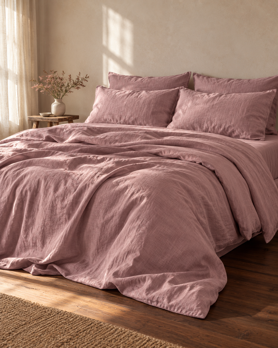 Linen Bedding Set - Lavender Rose (10% off)