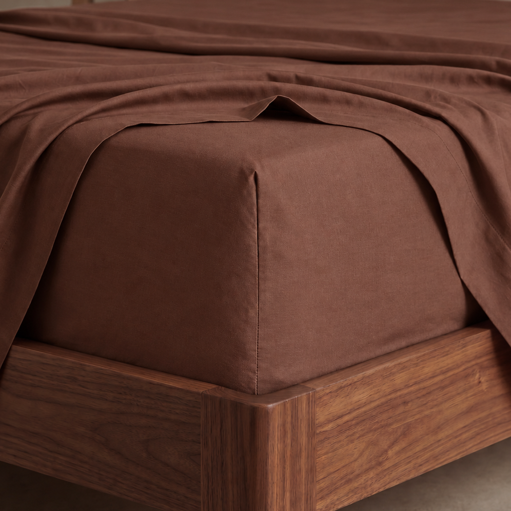 Linen Flat Sheet - Ganache